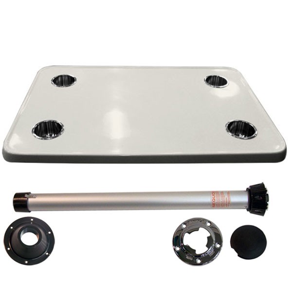 Complete cream big card table with stainless steel cupholders