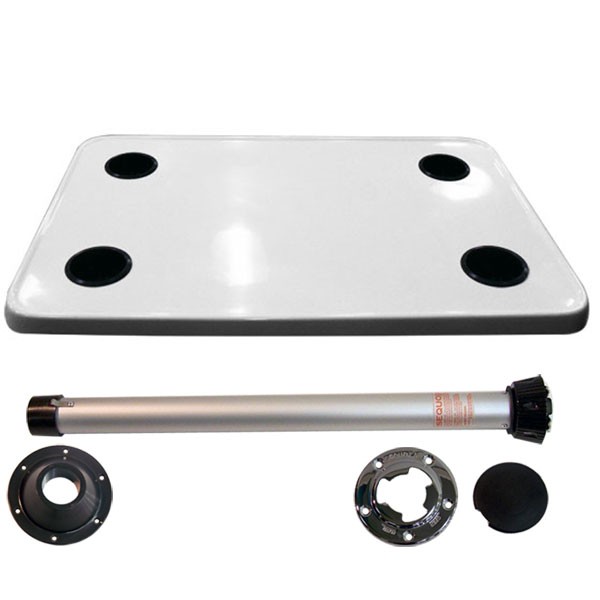 Complete white big card table with black plastic cupholders