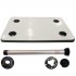 Complete cream big card table with stainless steel cupholders