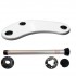 Complete white kidney table with stainless steel cupholders