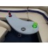 Tan Kidney Fiberglass Boat Table w/Black cupholders