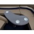 Tan Kidney Fiberglass Boat Table w/Black cupholders