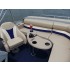 Tan Kidney Fiberglass Boat Table w/Black cupholders